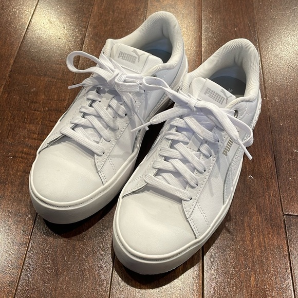 Womens White Puma Sneakers - Picture 2 of 6